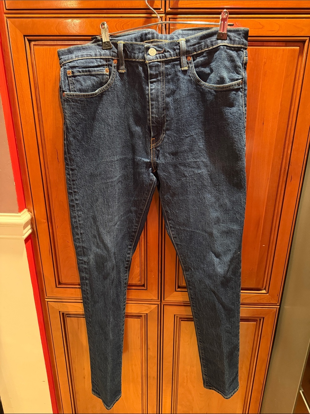 Levi's Straight Men's Jeans in Dark Blue Denim